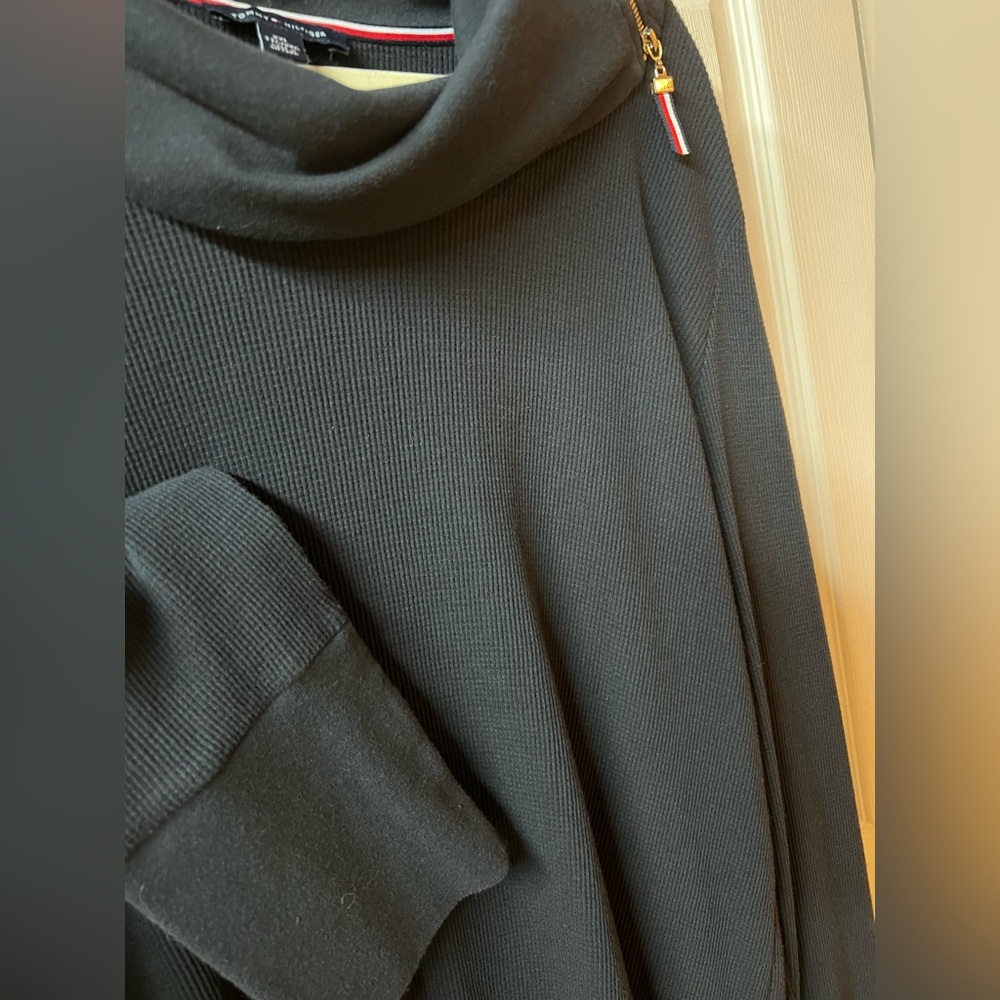 Tommy Hilfiger Navy Cowl Neck Sweater - Picture 4 of 7